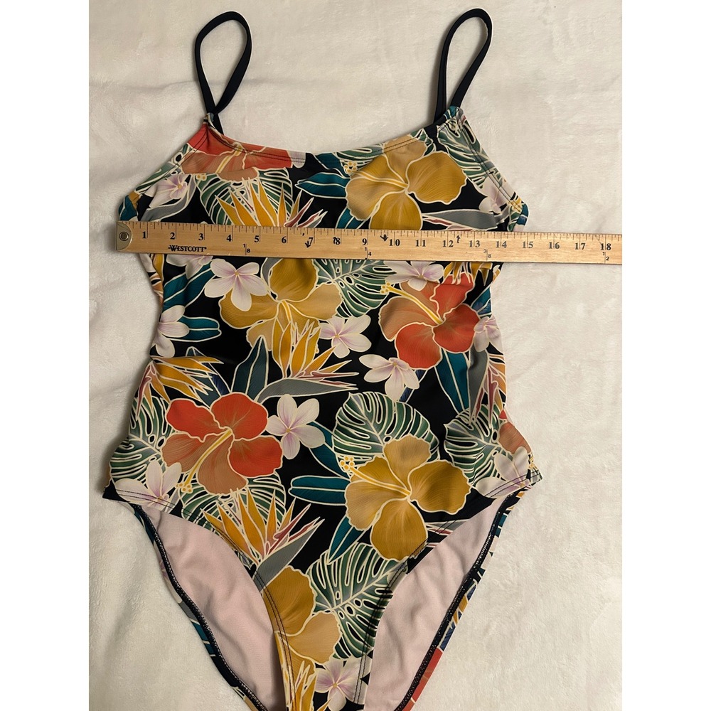 Hurley Womens Tropical Floral One Piece Swimsuit Black Multi Color Size M - Picture 9 of 14
